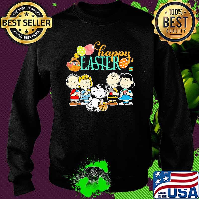 Happy Easter Day Egg With Snoopy And Charlie Friends Shirt Sweater Happy Easter Day Egg With Snoopy And Charlie Friends Shirt Sweater