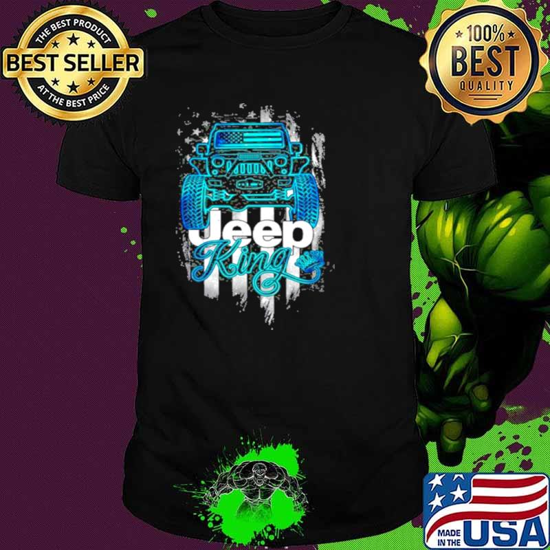 Jeep King Jeep Lover American Flag Crown Vintage Retro Shirt