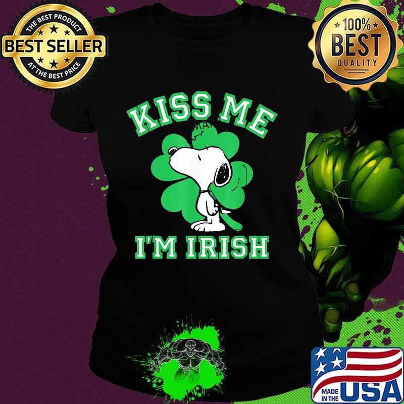 Kiss Me I’m Irish Smak Snoopy Patricks Day Shirt Ladies tee Kiss Me I’m Irish Smak Snoopy Patricks Day Shirt Ladies tee