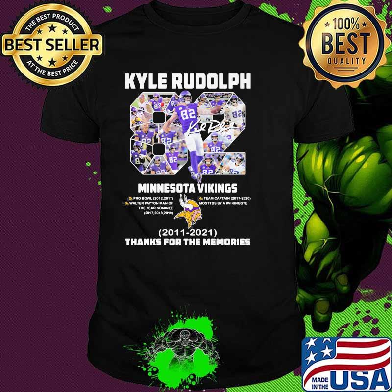 Kyle Rudolph 82 Minnesota Vikings 2011 2021 Thanks For The Memories Shirt