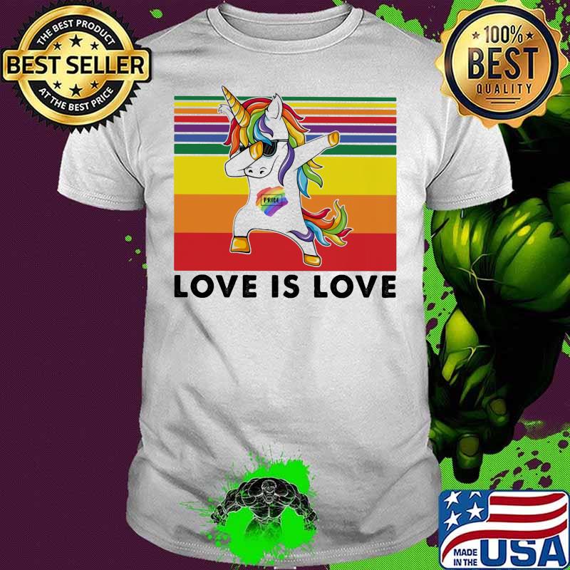 Love Is Love Lgbt Unicorn Dabbing Shirt