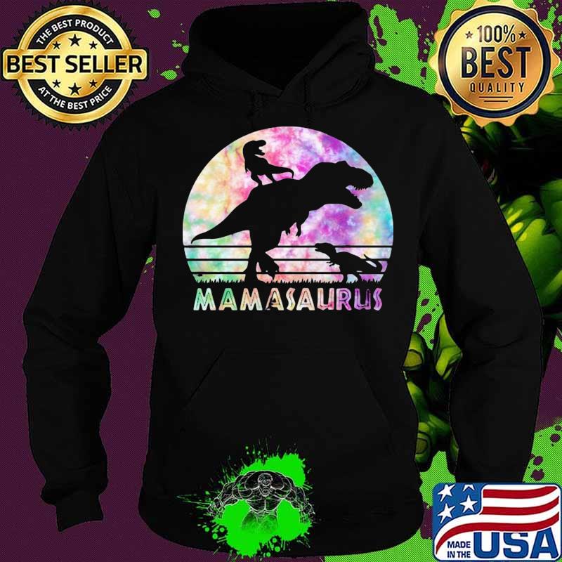 Mamasaurus Tie Dye Sunset Funny Dinosaur Mother Of 2 Kids Hoodie Mamasaurus Tie Dye Sunset Funny Dinosaur Mother Of 2 Kids Hoodie