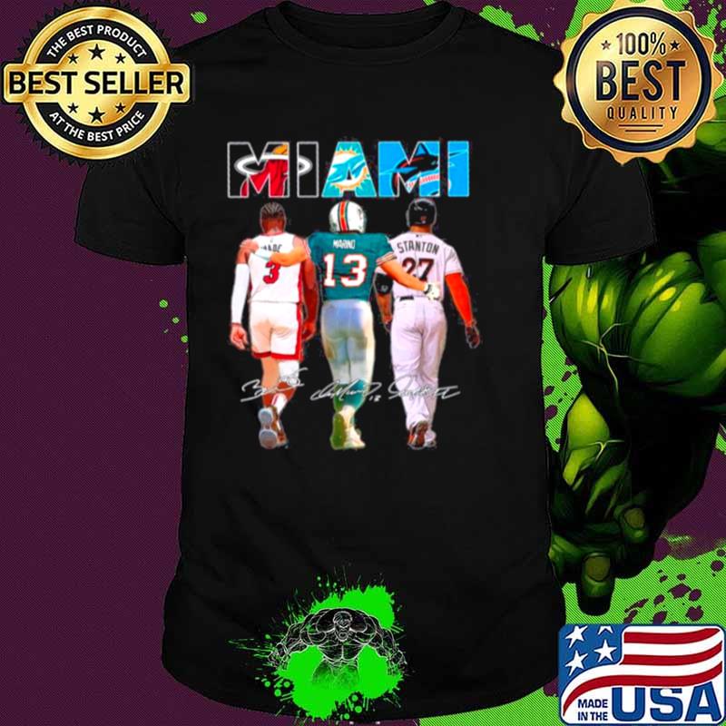 Miami Sport Teams 3 Wade 13 Marino And 27 Stanton Signatures shirt