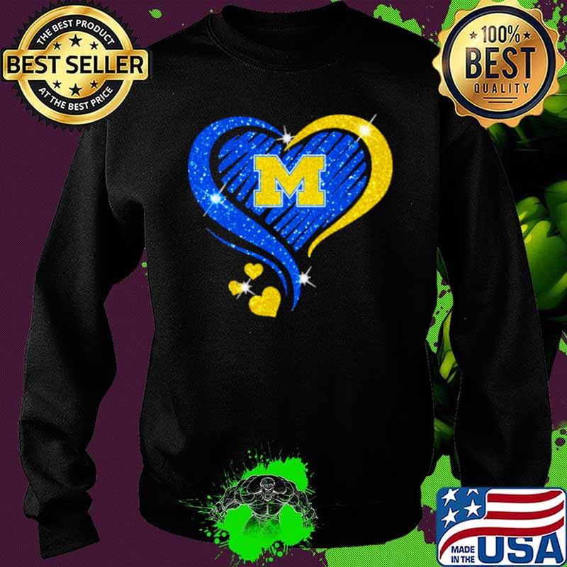 Michigan Wolverines Football Heart Diamond Shirt Sweater Michigan Wolverines Football Heart Diamond Shirt Sweater