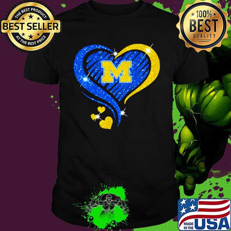 Michigan Wolverines Football Heart Diamond Shirt Michigan Wolverines Football Heart Diamond Shirt