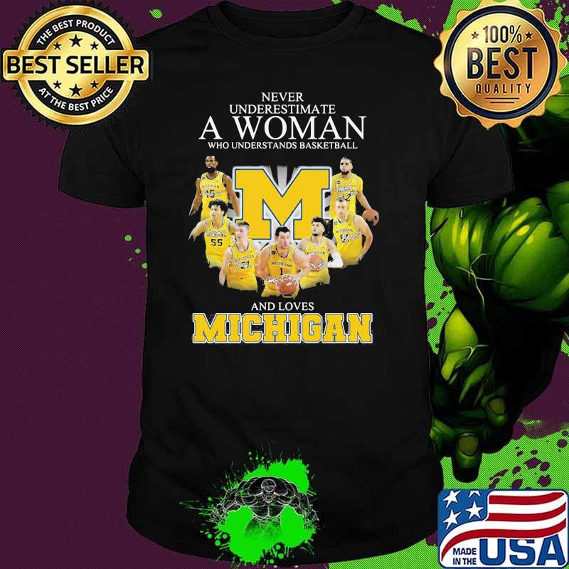 Never Underestimate A Woman Who Understand Baseball And Loves Michigan Shirt
