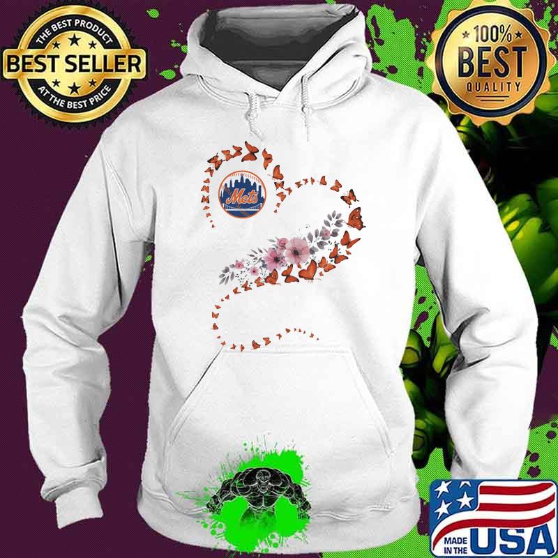 New York Mets Heart Butterflies Orange Flowers Shirt Hoodie New York Mets Heart Butterflies Orange Flowers Shirt Hoodie