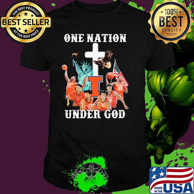 One Nation Under God Statue Of Liberty Illinois Fighting Illini Shirt