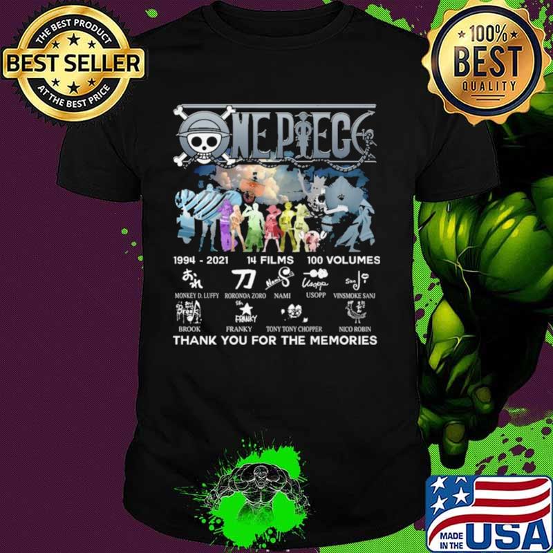 one piece thank you for the memories 2021 shirt