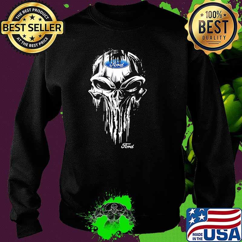 Punisher Skull With Ford Car Logo Symbol Shirt Sweater Punisher Skull With Ford Car Logo Symbol Shirt Sweater