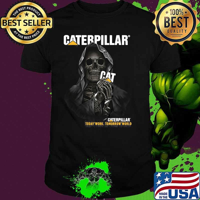 Punisher Skull With Logo Caterpillar Today Work Tomorrow World Shirt