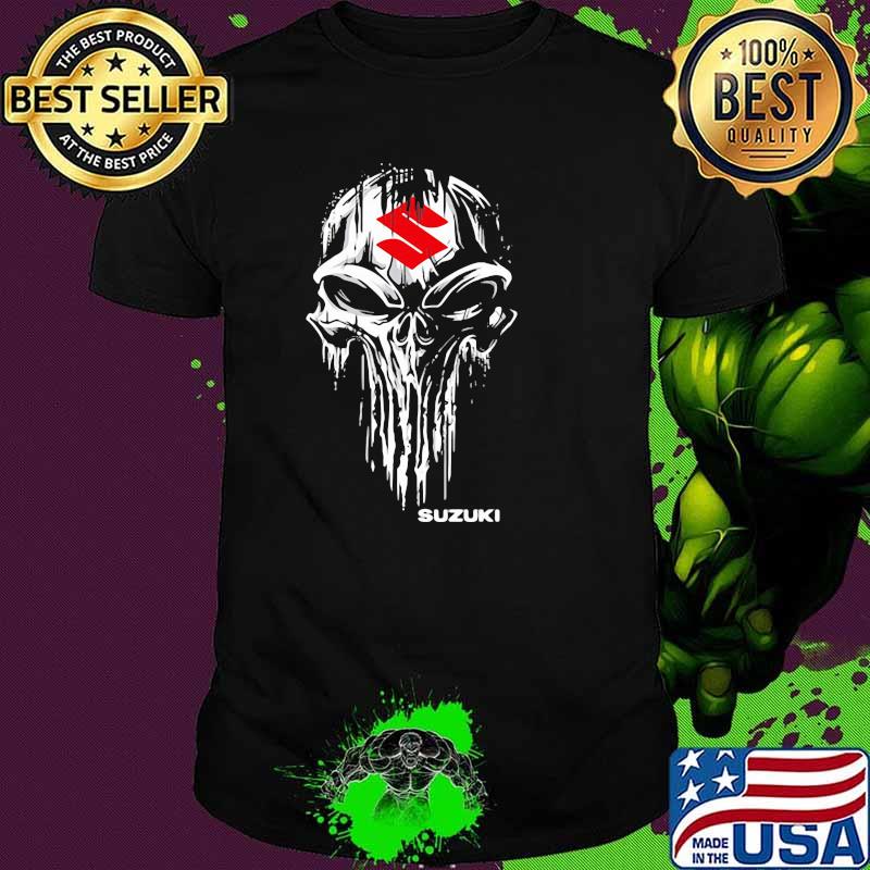Punisher Skull With Suzuki Car Logo Symbol Shirt