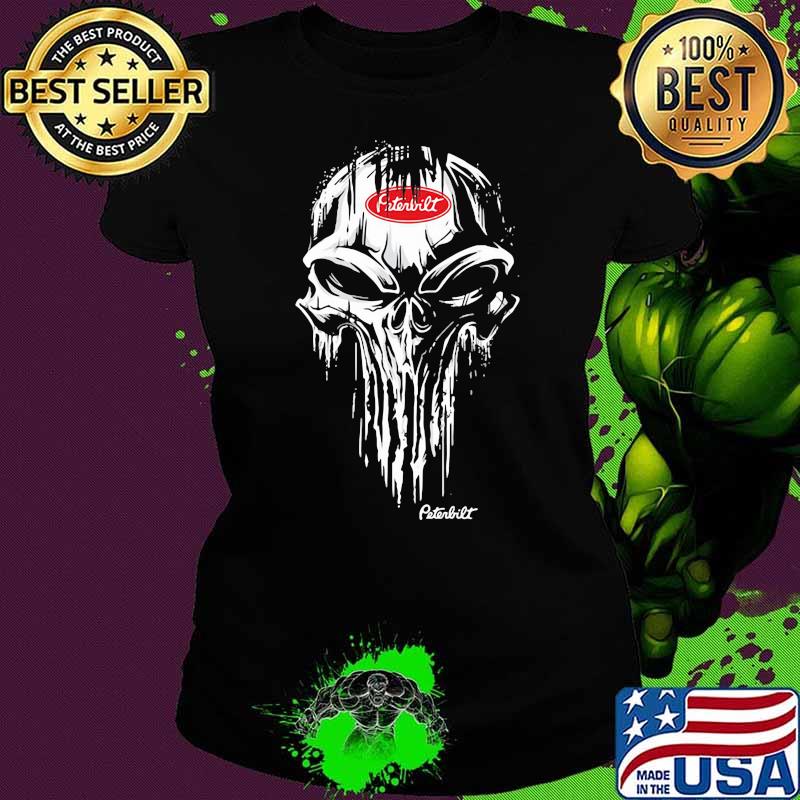 Punisher’s Skull Logo With Peterbilt Shirt Ladies tee Punisher’s Skull Logo With Peterbilt Shirt Ladies tee