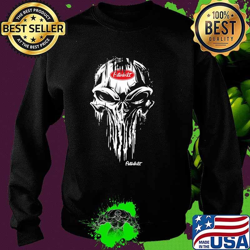 Punisher’s Skull Logo With Peterbilt Shirt Sweater Punisher’s Skull Logo With Peterbilt Shirt Sweater