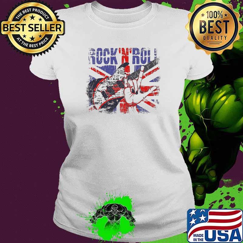 Rock N Roll Guitar Flag Shirt Ladies tee Rock N Roll Guitar Flag Shirt Ladies tee