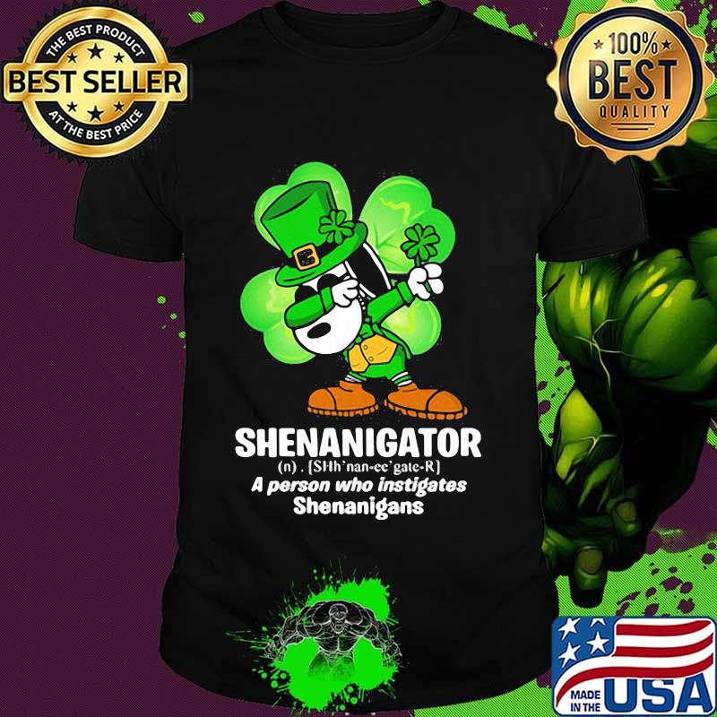 Shenanigator Definition A Person Who Instigates Snoopy Dabbing Patricks Day Shirt