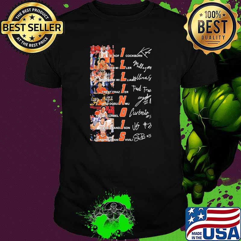 Signature Of Player Team Illinois Shirt