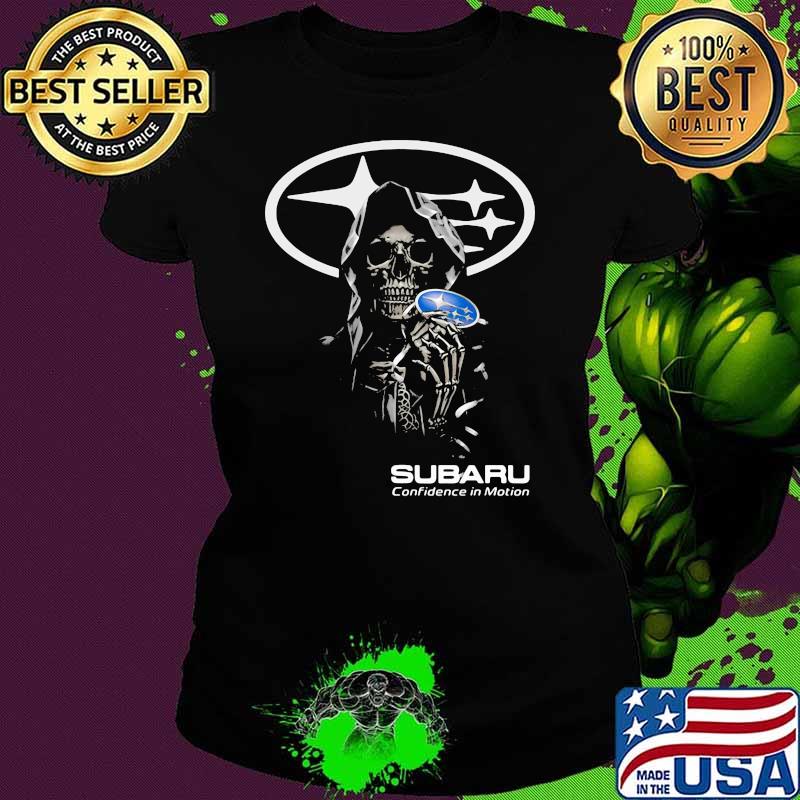 Skull With Logo Subaru Confidence In Motion Shirt Ladies tee Skull With Logo Subaru Confidence In Motion Shirt Ladies tee