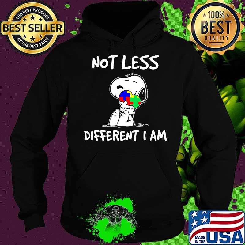 Snoopy Hug Heart Autism Awareness Not Less Different I Am Shirt Hoodie Snoopy Hug Heart Autism Awareness Not Less Different I Am Shirt Hoodie