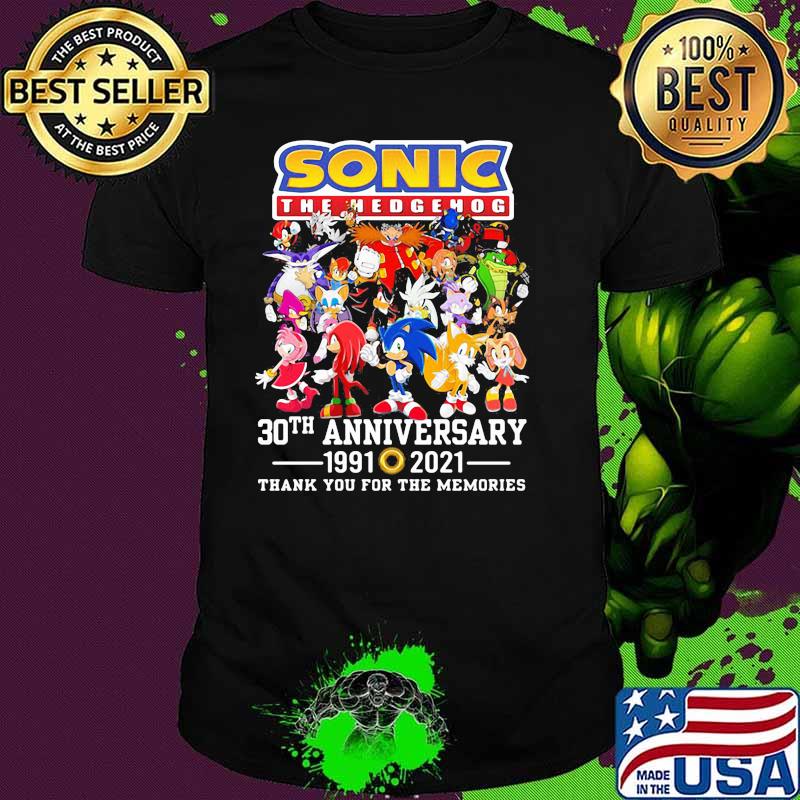 Sonic The Hedgehog 30th Anniversary 1991 2021 Thank You For The Memories Shirt