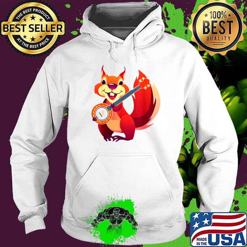 Squirrel Music Banjo Musician Rodent Small Animal Lover T Hoodie Squirrel Music Banjo Musician Rodent Small Animal Lover T Hoodie