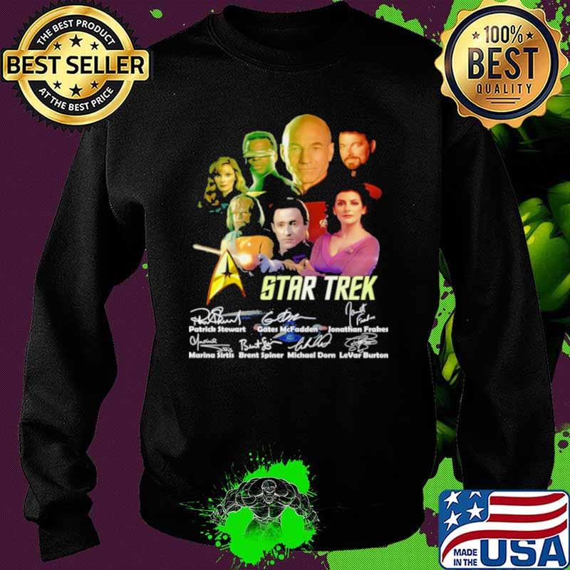Star Trek Patrick Stewart Gates McFadden Jonathan Frakes Signatures Shirt Sweater Star Trek Patrick Stewart Gates McFadden Jonathan Frakes Signatures Shirt Sweater