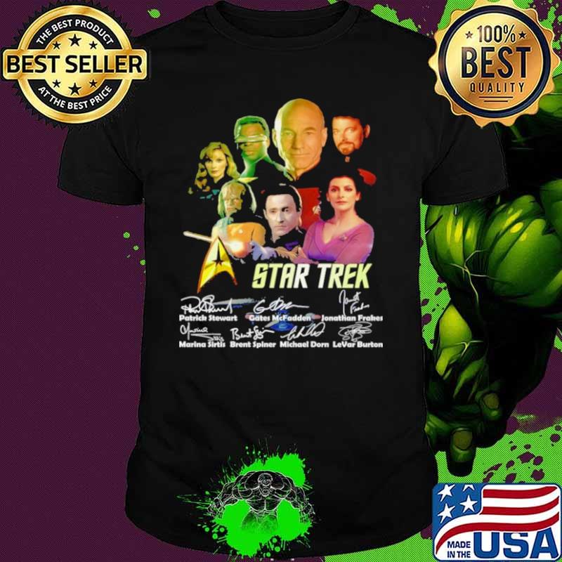 Star Trek Patrick Stewart Gates McFadden Jonathan Frakes Signatures Shirt