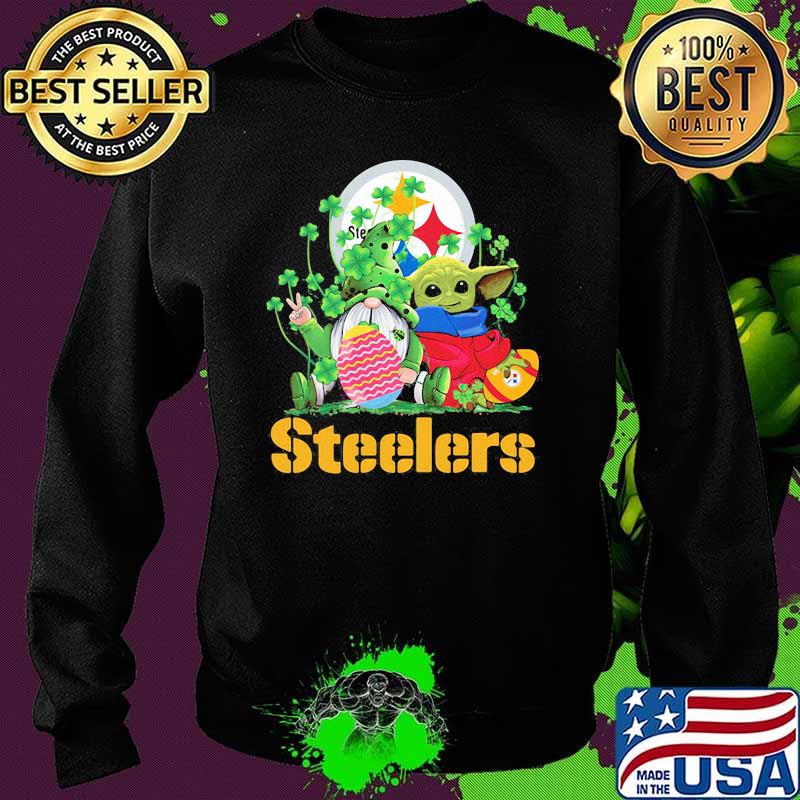 Steelers Football Baby Yoda Vs Gnome Happy Easters And St Patricks Day Shirt Sweater Steelers Football Baby Yoda Vs Gnome Happy Easters And St Patricks Day Shirt Sweater