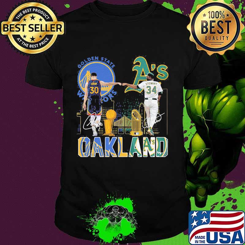 Stephen Curry Golden State Warriors And Dave Stewart Oakland Athletics Oakland Signatures Shirt