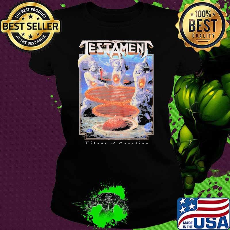 Testament Titans Of Creation Black Shirt Ladies tee Testament Titans Of Creation Black Shirt Ladies tee
