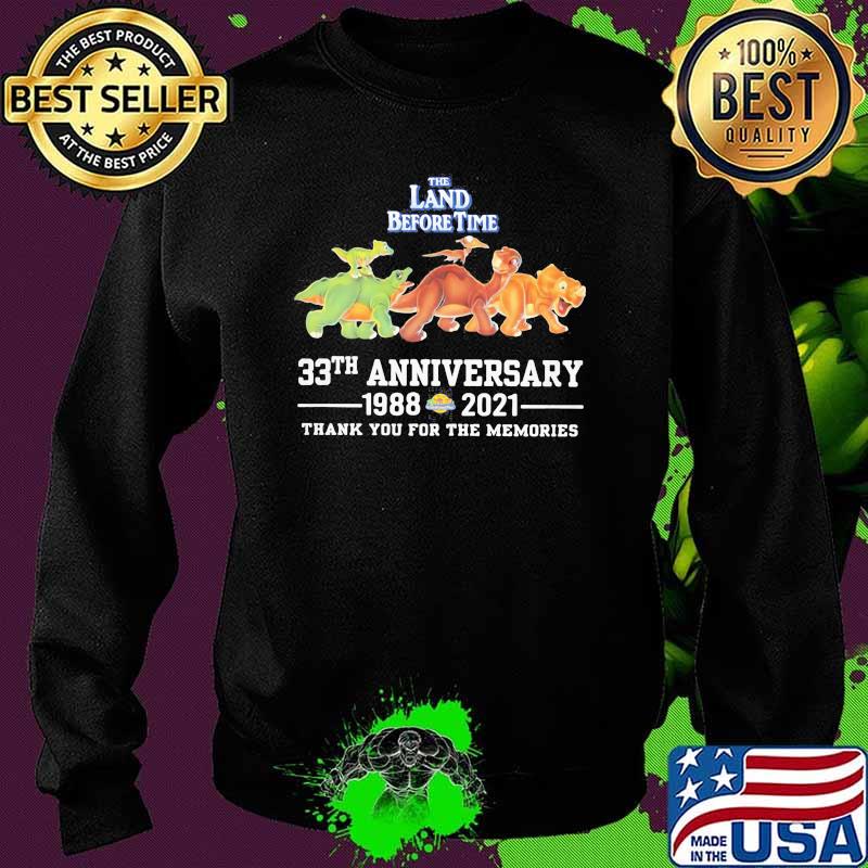 The Land Before Time 33th Anniversary 1988 2021 Thank You For The Memories Shirt Sweater The Land Before Time 33th Anniversary 1988 2021 Thank You For The Memories Shirt Sweater