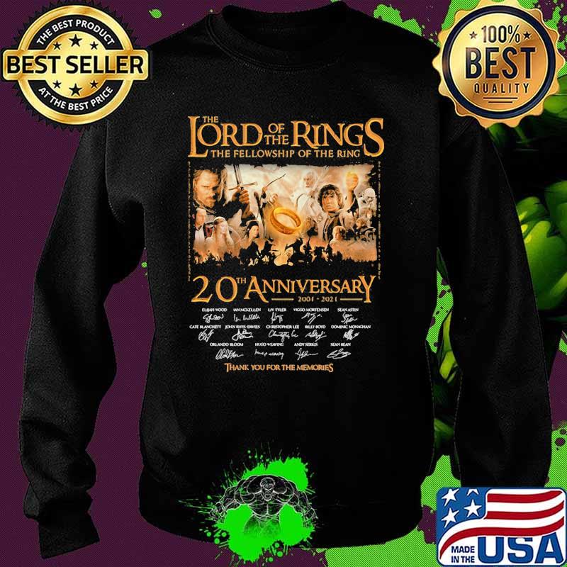 The Lord Of The Rings The Fellowship Of The Ring 20th Anniversary 2001 2021 Thank You For The Memories Signature Shirt Sweater The Lord Of The Rings The Fellowship Of The Ring 20th Anniversary 2001 2021 Thank You For The Memories Signature Shirt Sweater