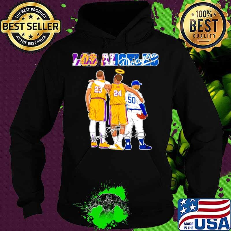 The Los Angeles Sports 23 Lebron James 24 Kobe Bryant And 50 Betts Signatures Hoodie The Los Angeles Sports 23 Lebron James 24 Kobe Bryant And 50 Betts Signatures Hoodie