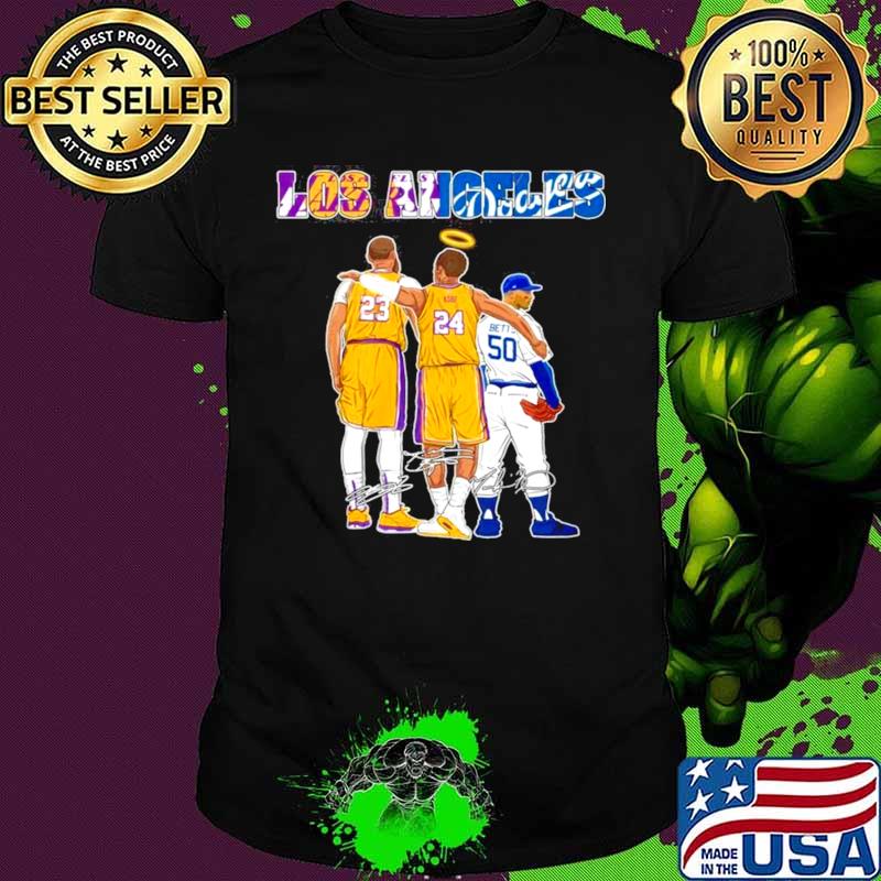 The Los Angeles Sports 23 Lebron James 24 Kobe Bryant And 50 Betts Signatures shirt