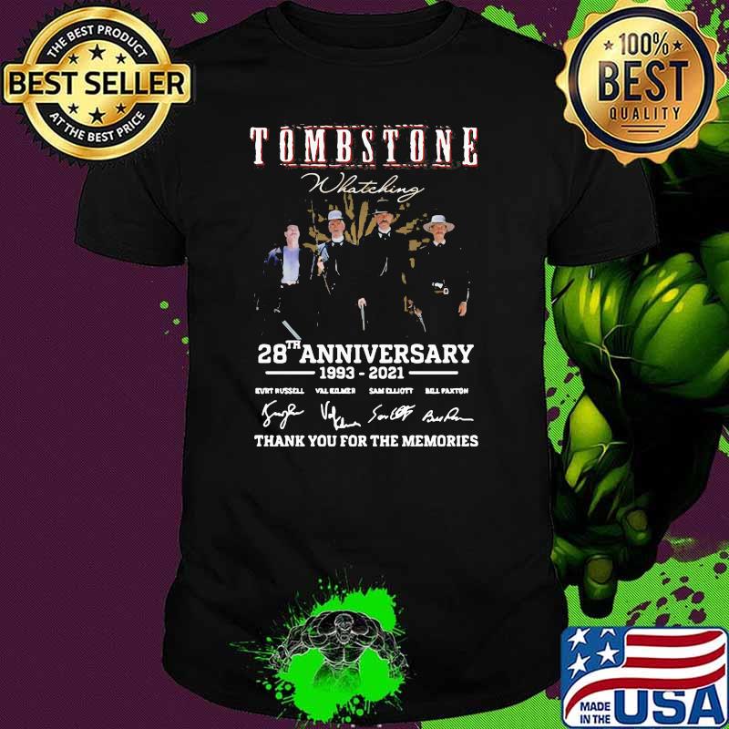 Top Tombstone 28th Anniversary Thank You For The Memories Signatures Shirt