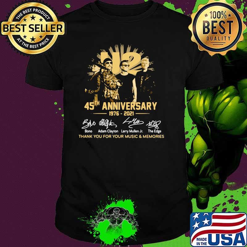 U2 45th Anniversary 1976 2021 Thank You For Your Music And Memories Signature Shirt