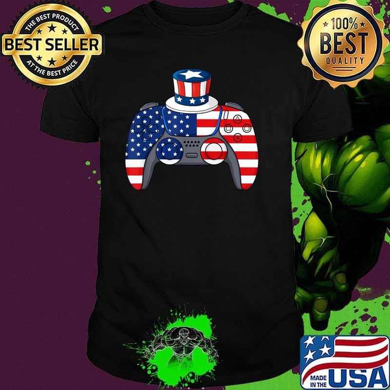 Video Game 4th Of July Gaming American Flag Shirt