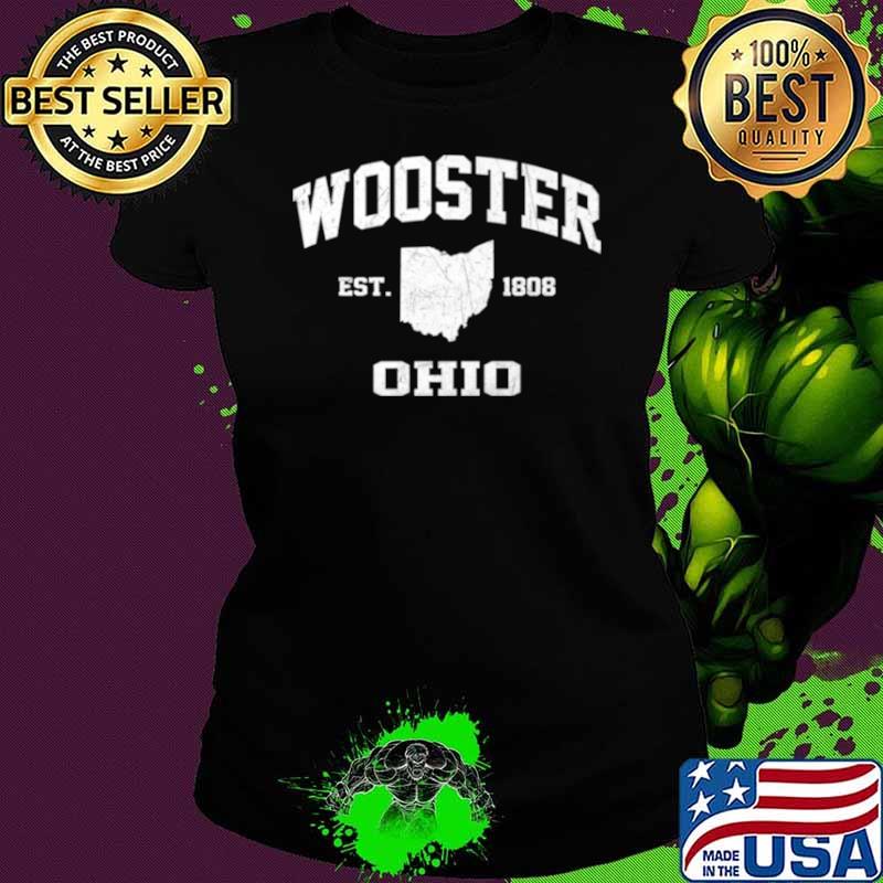 Wooster Ohio OH vintage state Athletic style Ladies tee Wooster Ohio OH vintage state Athletic style Ladies tee