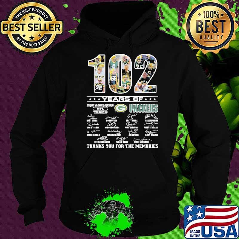 102 Years Of The Greatest Teams Pacckers Thanks For The Memories Signature Shirt Hoodie 102 Years Of The Greatest Teams Pacckers Thanks For The Memories Signature Shirt Hoodie