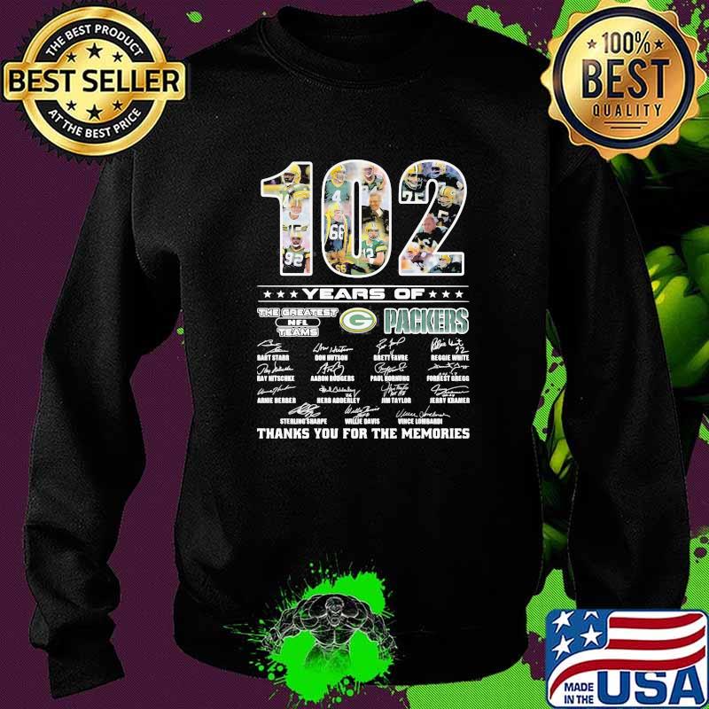 102 Years Of The Greatest Teams Pacckers Thanks For The Memories Signature Shirt Sweater 102 Years Of The Greatest Teams Pacckers Thanks For The Memories Signature Shirt Sweater