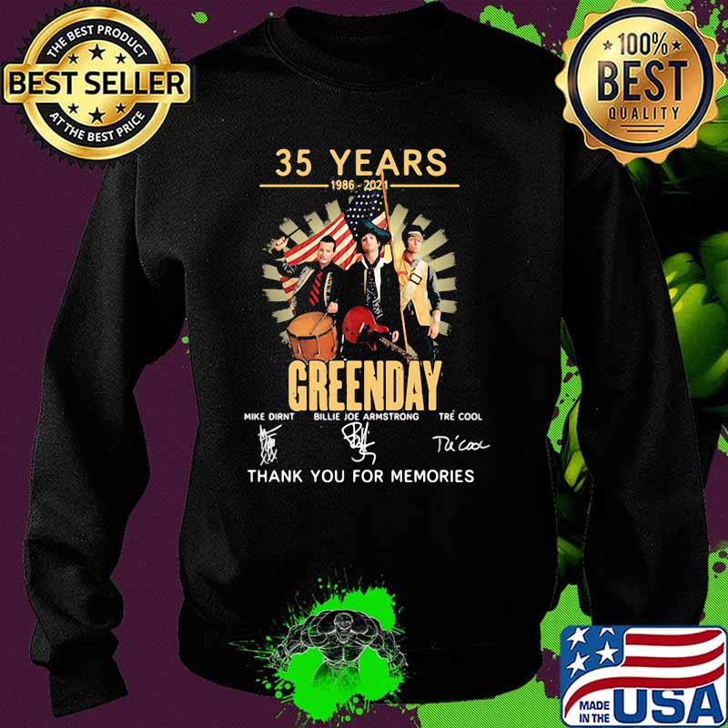 35 Years 1986 2021 Greenday Thank You For The Memories Signature Shirt Sweater 35 Years 1986 2021 Greenday Thank You For The Memories Signature Shirt Sweater