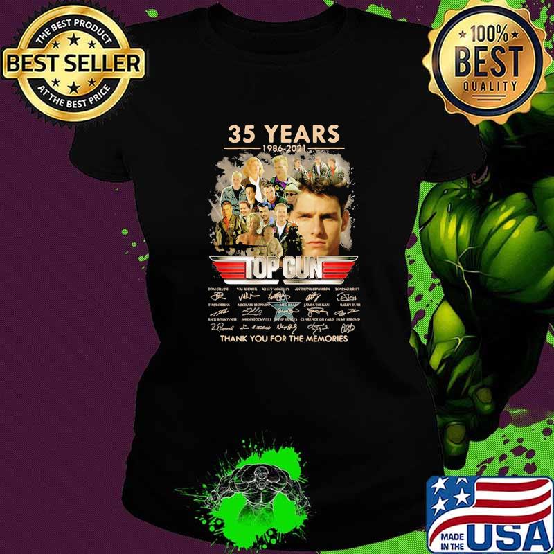 35 Years 1986 2021 Top Gun Thank You For The Memories Signature Shirt Ladies tee 35 Years 1986 2021 Top Gun Thank You For The Memories Signature Shirt Ladies tee