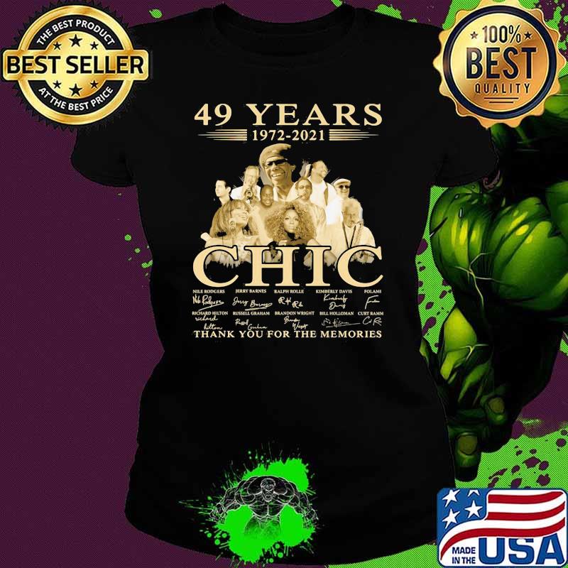 49 Years 1972 2021 Chic Thank You For The Memories Signature Shirt Ladies tee 49 Years 1972 2021 Chic Thank You For The Memories Signature Shirt Ladies tee