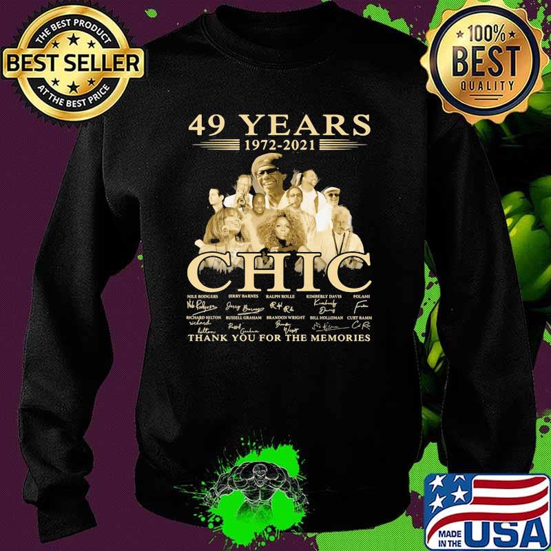 49 Years 1972 2021 Chic Thank You For The Memories Signature Shirt Sweater 49 Years 1972 2021 Chic Thank You For The Memories Signature Shirt Sweater