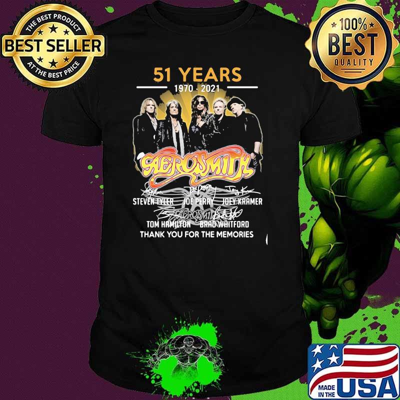 51 Years 1970 2021 Aerosmith Thank You For The Memories Signature Shirt