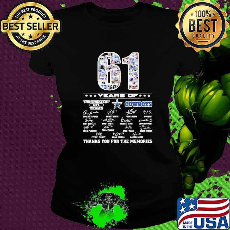 61 years Of Cowboys Thank You For The memories Signature Ladies tee 61 years Of Cowboys Thank You For The memories Signature Ladies tee