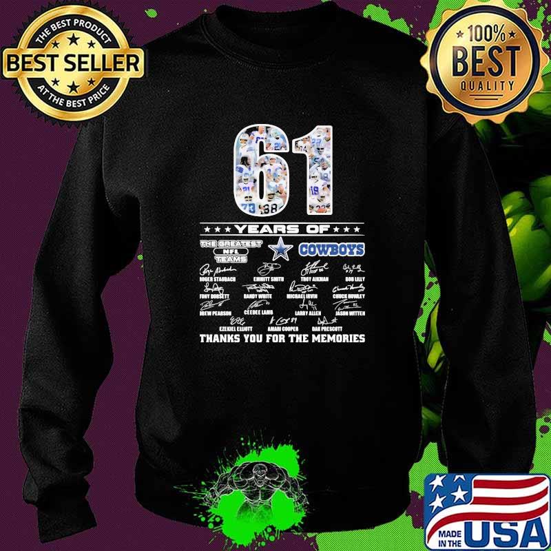 61 years Of Cowboys Thank You For The memories Signature Sweater 61 years Of Cowboys Thank You For The memories Signature Sweater