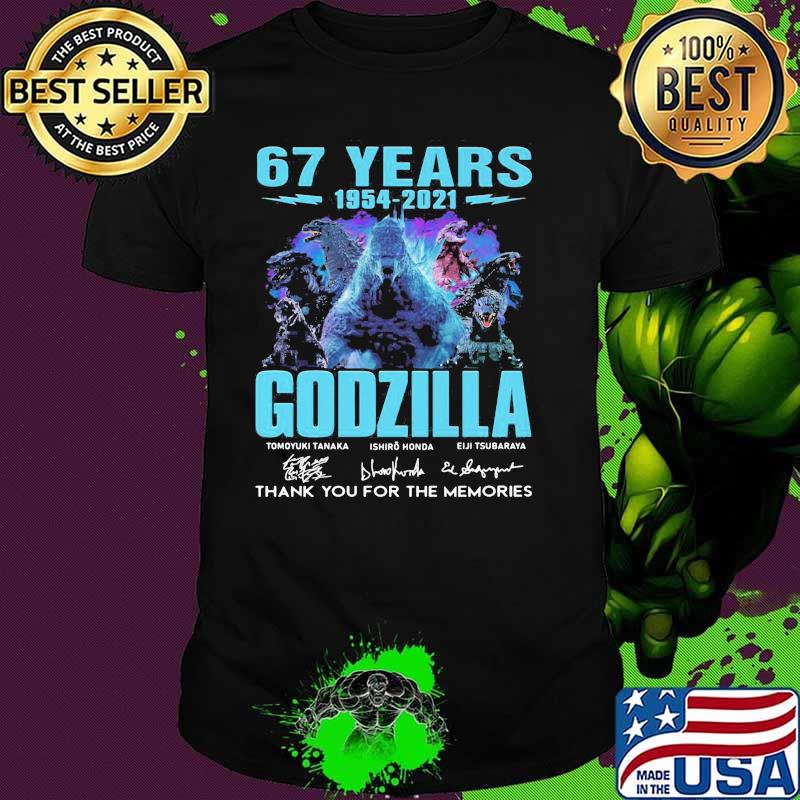 67 Years 1954 2021 Godzilla Thank You For The Memories Signature Shirt