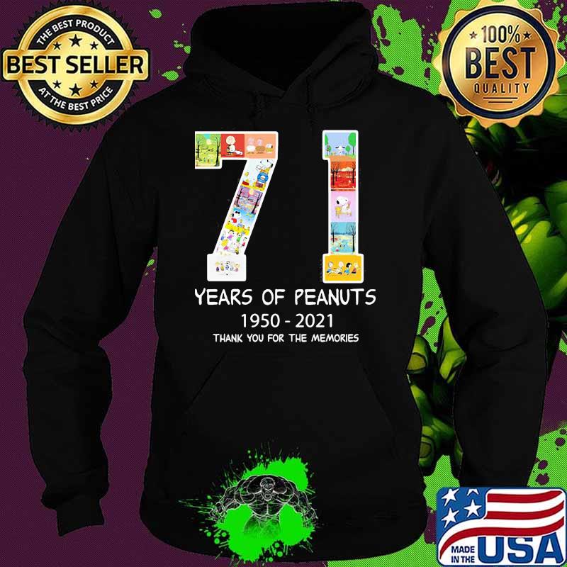 71 Years Of Peanuts 1950 2021 Thank You For The Memories Shirt Hoodie 71 Years Of Peanuts 1950 2021 Thank You For The Memories Shirt Hoodie
