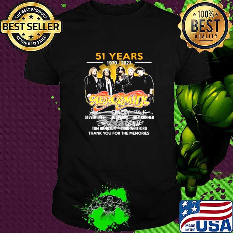 51 Years 1970 2021 Aerosmith Thank You For The Memories Signature Shirt